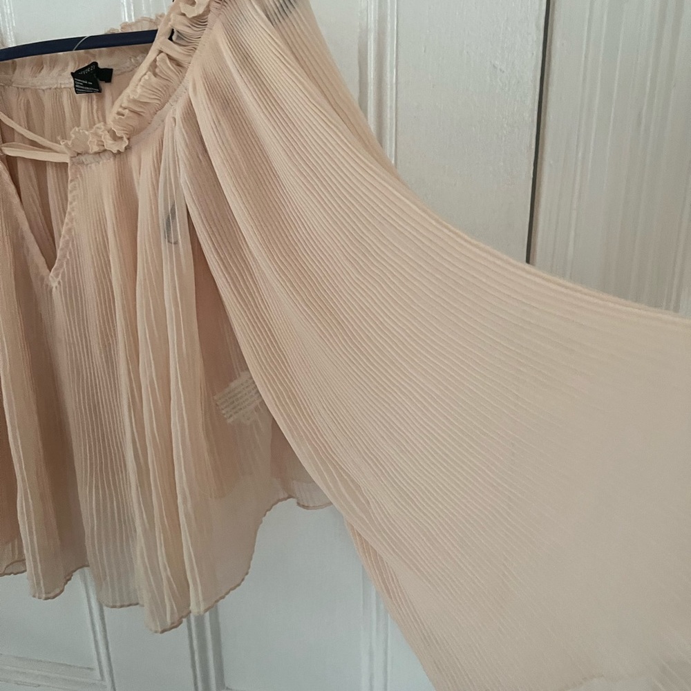 Pleated plisse chiffon top